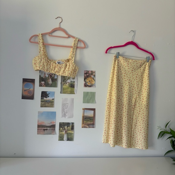 Princess Polly Yellow Floral Skirt & Top Set - Picture 4 of 8